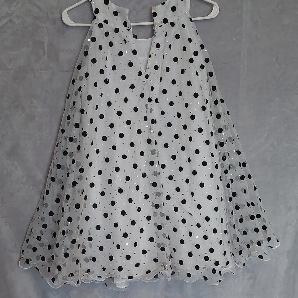 Girl's polka dot dress with sparkling - Picture 2 of 3